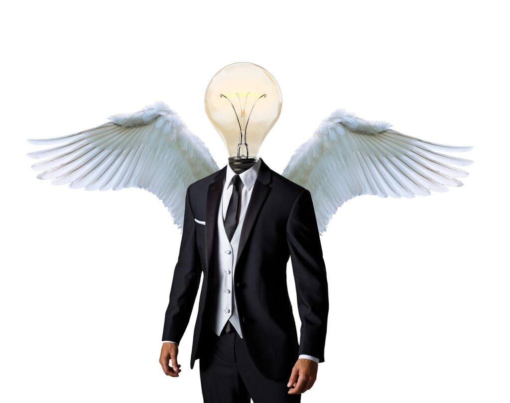 Business angel et entrepreneur illustrant le capital-risque et le financement de startups